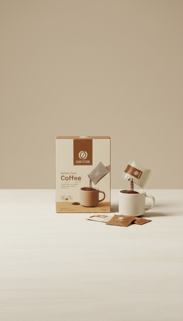 Earth-Toned Matte Coffee Sachets